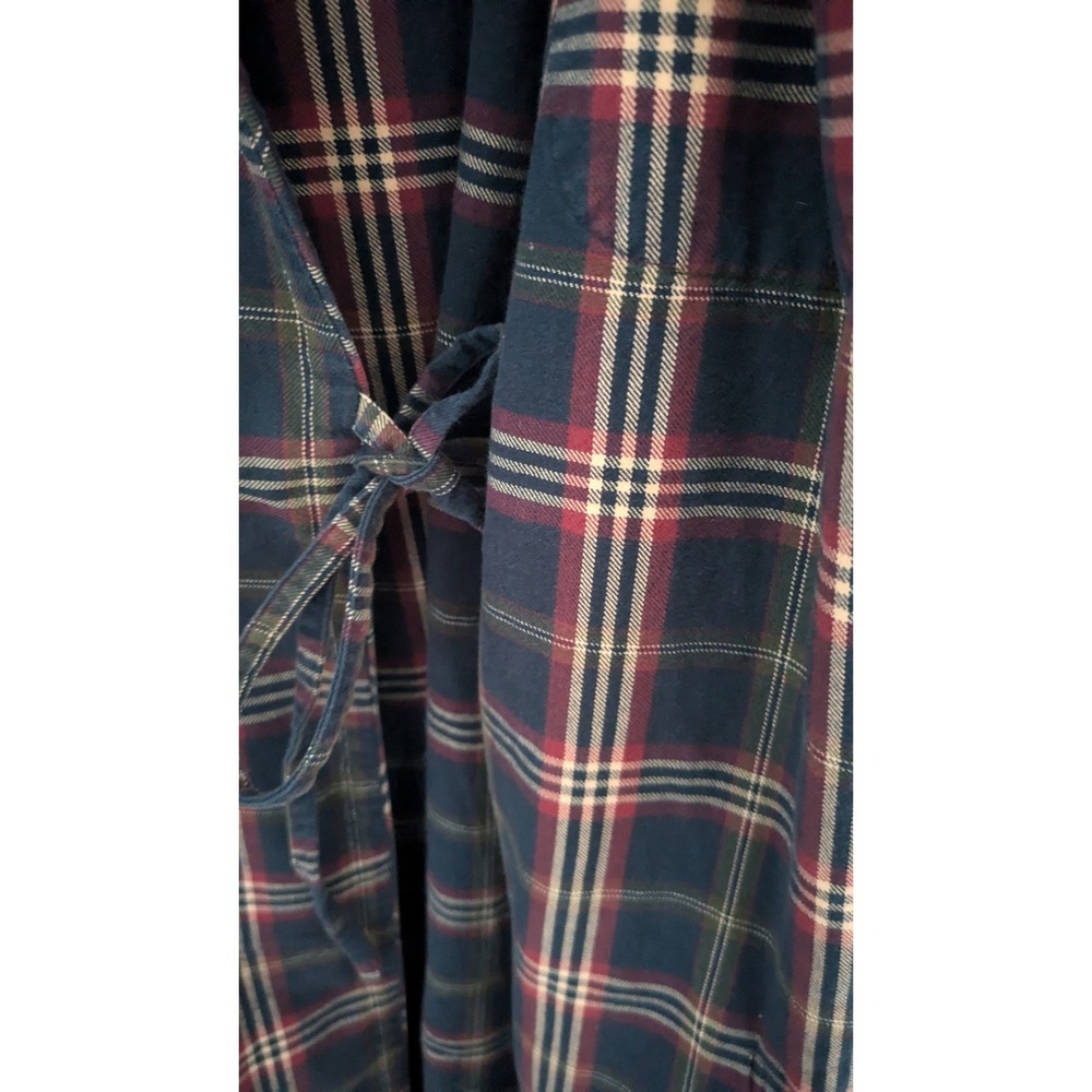 Vintage Brooks Brothers Plaid Cotton Long Robe, Pockets & Interior Tie, No Belt - Picture 6 of 12